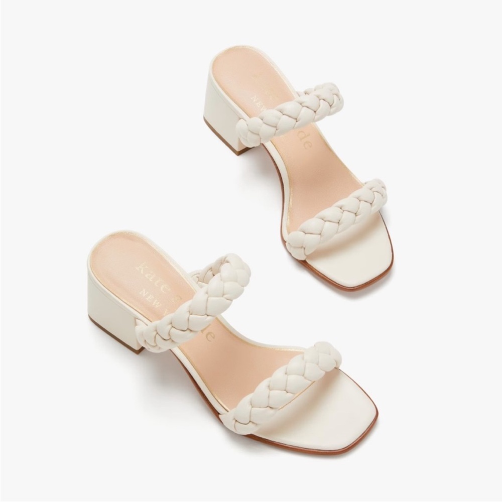 ♠️kate spade Juniper Braided Slide Sandals, Parchment NIB - Picture 9 of 9